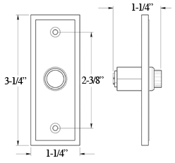Deltana BBS333 Contemporary Rectangular Doorbell Button Specifications