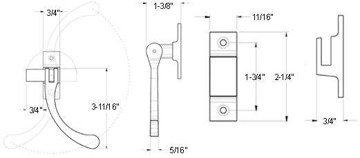 Deltana CF450 Contemporary Window Lock Specifications