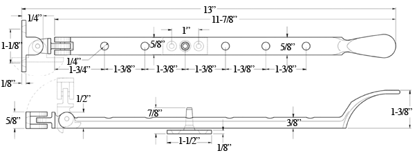 Deltana CSA13 Window Casement Stay Specifications