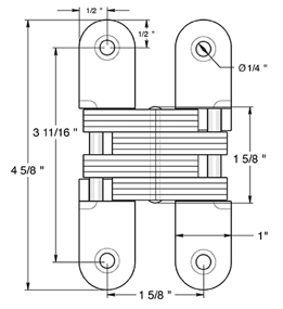 Deltana DCH216 Hinge Specifications