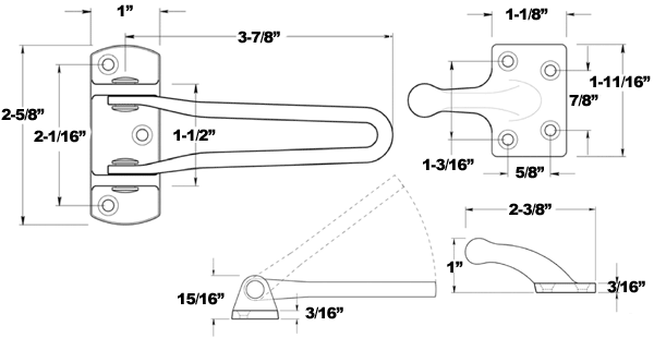 4 Inch Security Door Guard Specifications