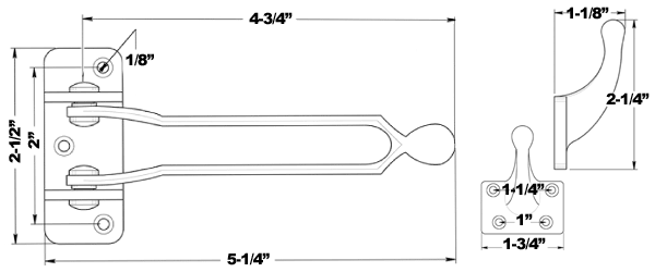 5 Inch Security Door Guard Specifications