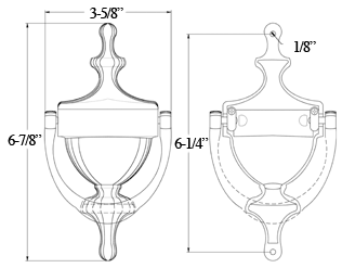 Deltana DK7356 Victorian Style Door Knocker Specifications