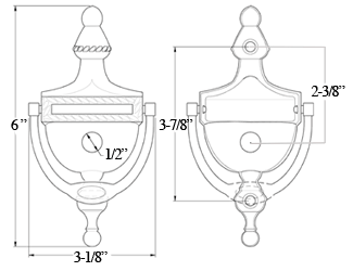 Deltana DKV6R Viewer Door Knocker Specifications