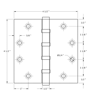 Deltana DSB45B Hinge Specifications