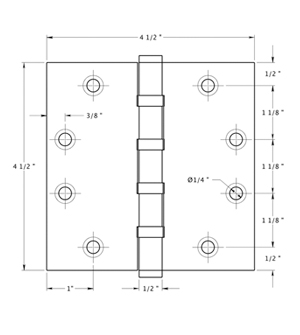 Deltana DSB45B Hinge Specifications
