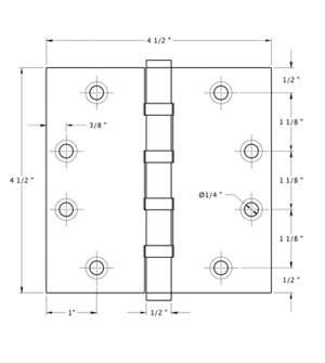 Deltana DSB45NB Hinge Specifications
