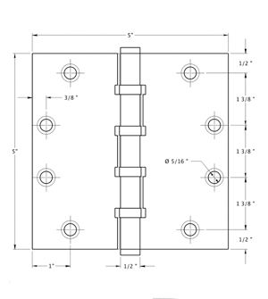 Deltana DSB55B Hinge Specifications