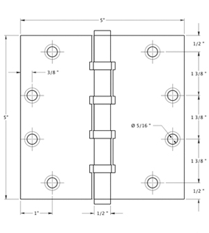 Deltana S35 Hinge Specifications