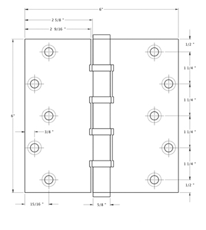 Deltana DSB66BB Hinge Specifications