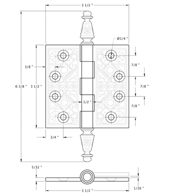 Deltana DSBP35 Hinge Specifications