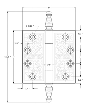 Deltana DSBP44 Hinge Specifications