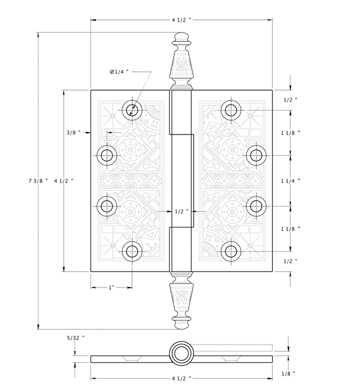 Deltana DSBP45 Hinge Specifications