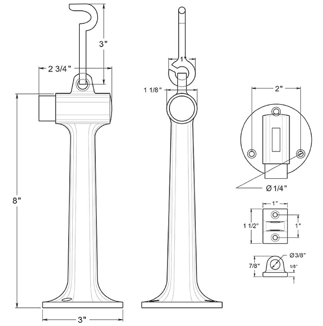 8 Inch Floor Mount Door Bumper Specifications