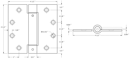 Deltana DSH45U Hinge Specifications
