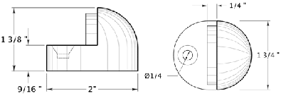 Deltana DSHP916 Dome Door Stop Specifications