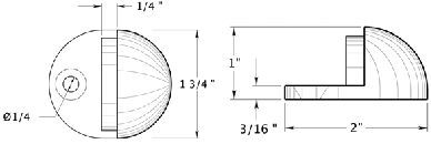 Deltana DSLP316 Dome Door Stop Specifications