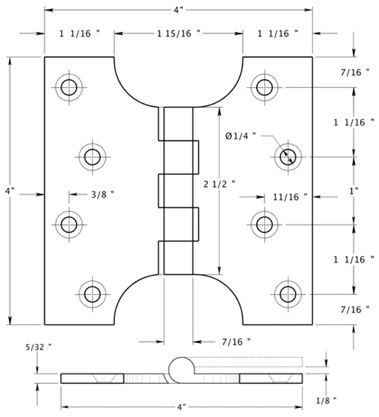 Deltana DSPA4040 Hinge Specifications