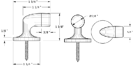 Deltana FBD138 Door Stop Specifications