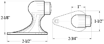 Deltana FBD218 2-1/8 Inch Floor Mount Door Stop Specifications
