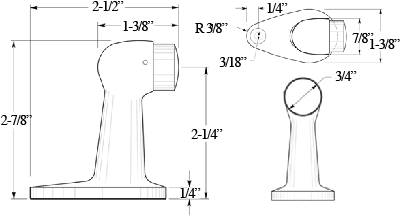 Deltana FBD278 door stop size