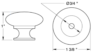 Deltana KRH114 Cabinet Pull Size