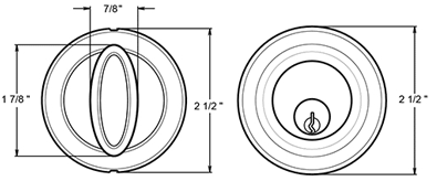 Deltana PRDRS Port Royal Deadbolt Dimensions
