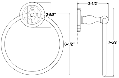 Deltana R2008 Towel Ring Specifications