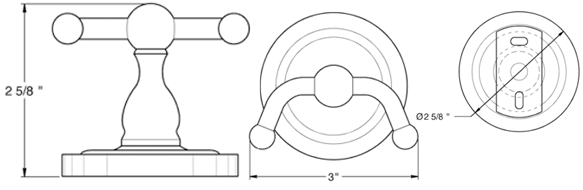 Deltana R-Series Double Robe Hook Specifications