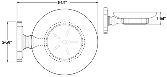 Deltana R2012 Soap Holder with Glass Specifications