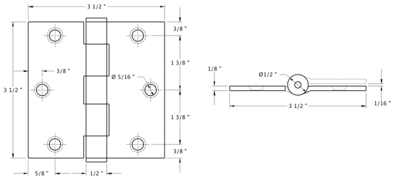 Deltana S35HD Hinge Specifications