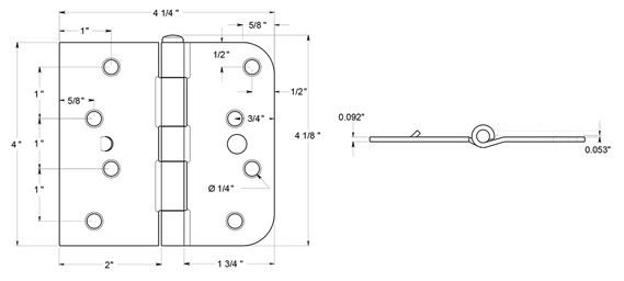 Deltana S41/4058U Hinge Specifications