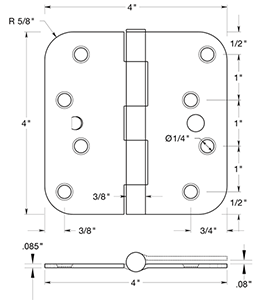 Deltana S44R5-SEC Hinge Specifications
