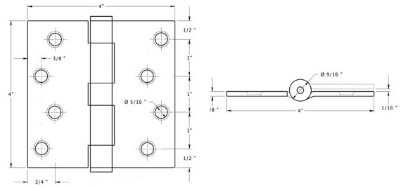 Deltana S44U Hinge Specifications