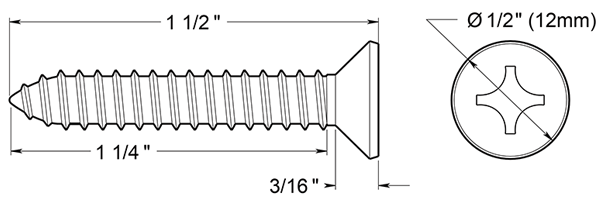 deltana SCWB14125 #14 brass wood screw