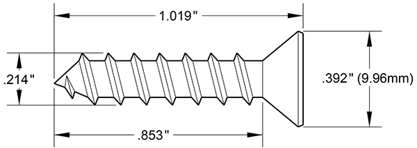 Deltana SCWS1210 #12 x 1 Inch Wood Screw