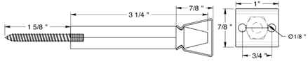 Deltana SDH103 Solid Brass Long Shutter Door Holder Specifications