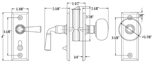 Deltana SDLS480 Screen Door Latch Set Specifications