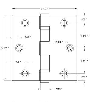 Deltana SS35BUx Hinge Specifications