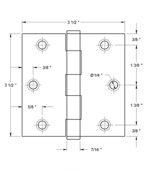 Deltana SS35Ux Hinge Specifications