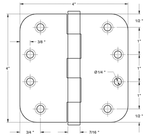 Deltana SS44R5U32D-R Hinge Specifications