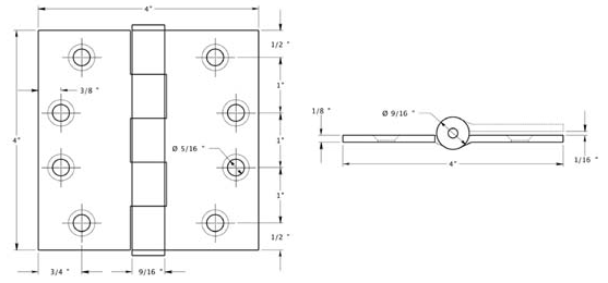 Deltana SS44U Hinge Specifications