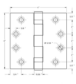 Deltana SS44NBU Hinge Specifications
