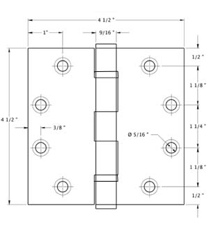 Deltana SS45BU32D Hinge Specifications