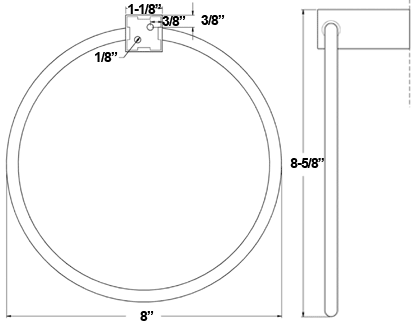 Deltana ZA2008 Towel Ring Specifications