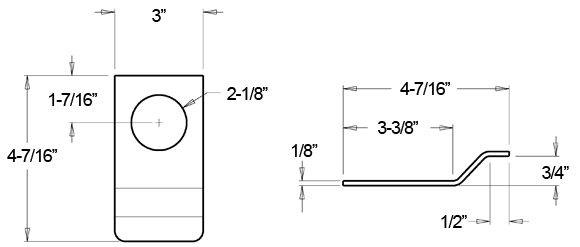 Don-Jo 1875 Door Pull Specifications