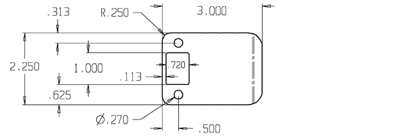 Replacement Radius Corner Strike Plate Size