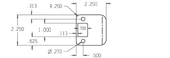 Replacement Radius Corner Strike Plate Size