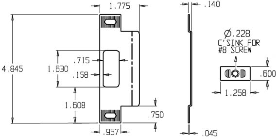 Don-Jo 9454 Adjustable Strike Specifications