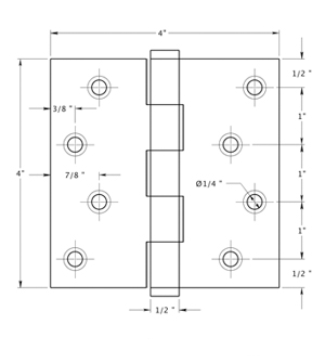 Deltana DSB4x-RZ Hinge Specifications